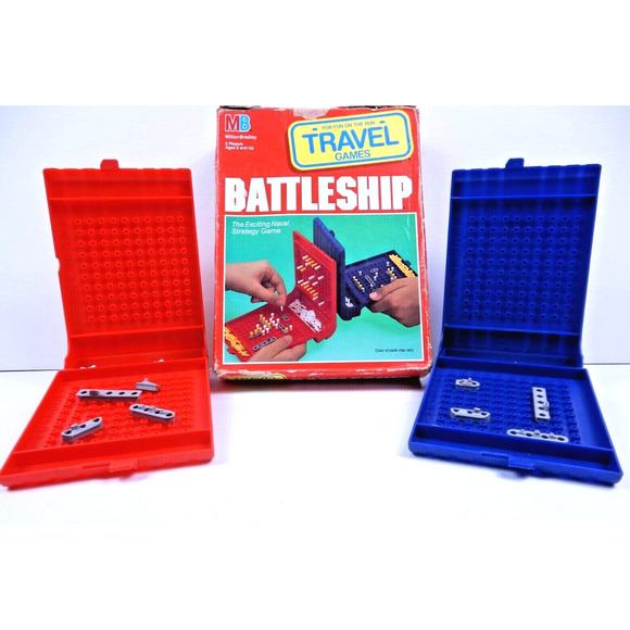 Vintage 1989 Milton Bradley Travel Battleship Strategy Game w Box 2 Ships Missin - Picture 6 of 10